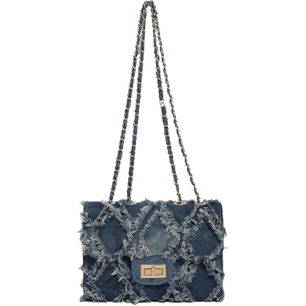 Women's Denim Patchwork Shoulder Bag Small Crossbody Purse Casual Stylish